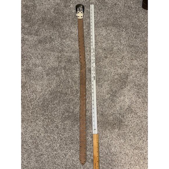 ED HARDY Belt White Distressed Medium Vintage Y2K Rhinestones - Picture 10 of 11